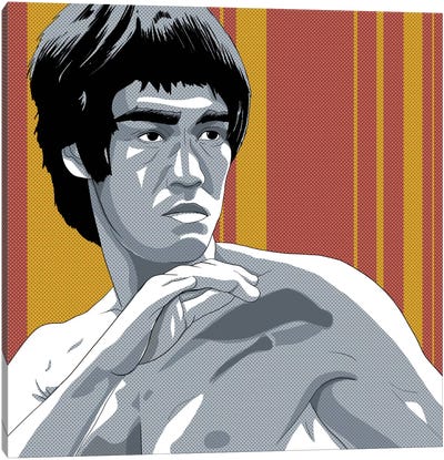 Kung Fu Fighter Canvas Art Print - Bruce Lee