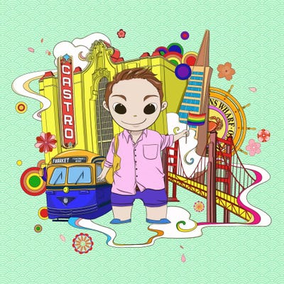 Castro Neon by 5by5collective framed wall art