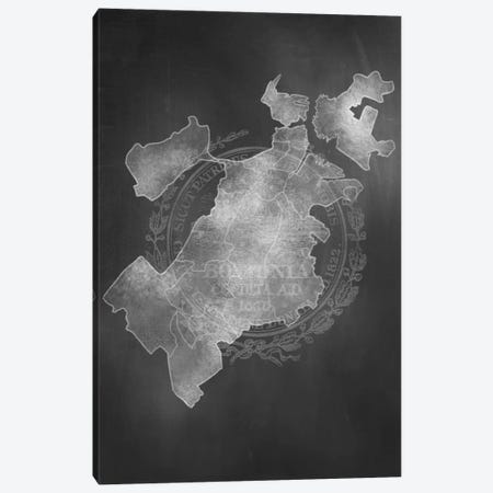Boston Chalk Map Canvas Print #ICA90} by 5by5collective Canvas Art