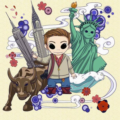 Manhattan by 5by5collective canvas print