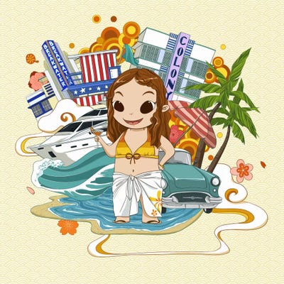 South Beach by 5by5collective framed wall art