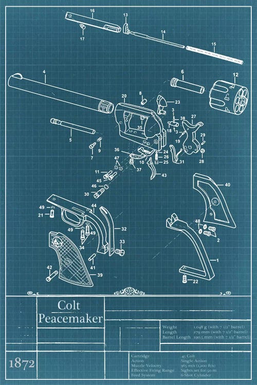 Colt Peacemaker Blueprint Diagram