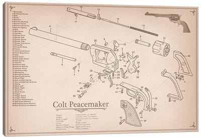 Colt Peacemaker Diagram #2 Canvas Art Print - Dangerous Blueprints
