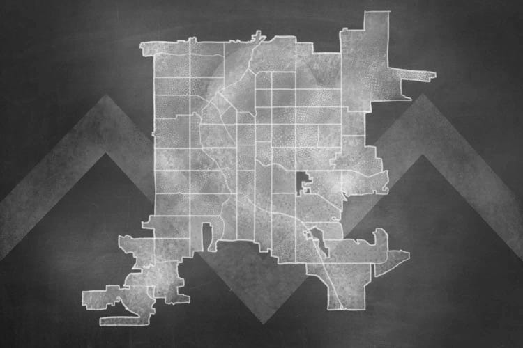 Denver Chalk Map by 5by5collective wall art