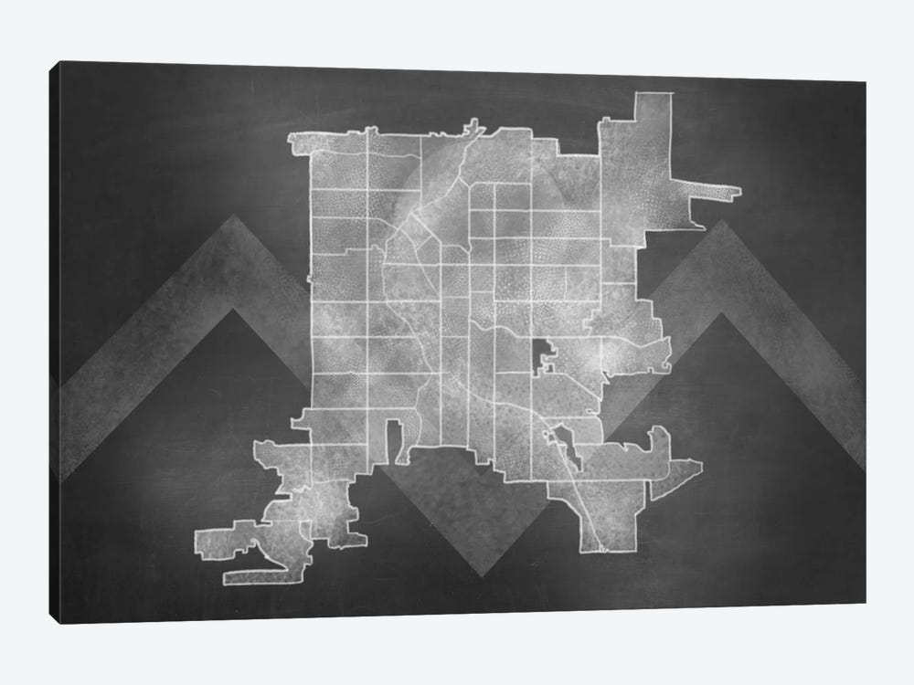 Denver Chalk Map by 5by5collective 1-piece Canvas Art