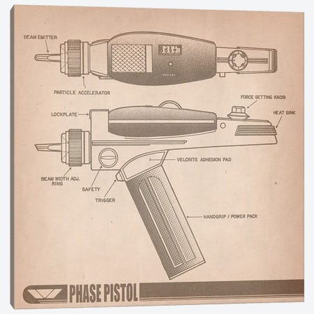 Phase Pistol Diagram Canvas Print #ICA948} by Unknown Artist Art Print