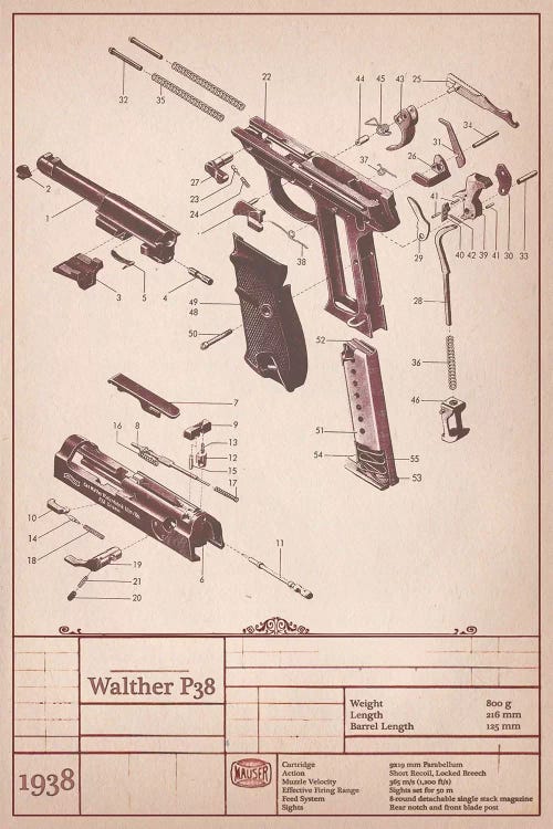 Walther P38 Diagram