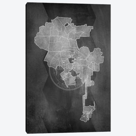 Los Angeles Chalk Map Canvas Print #ICA94} by 5by5collective Canvas Art Print