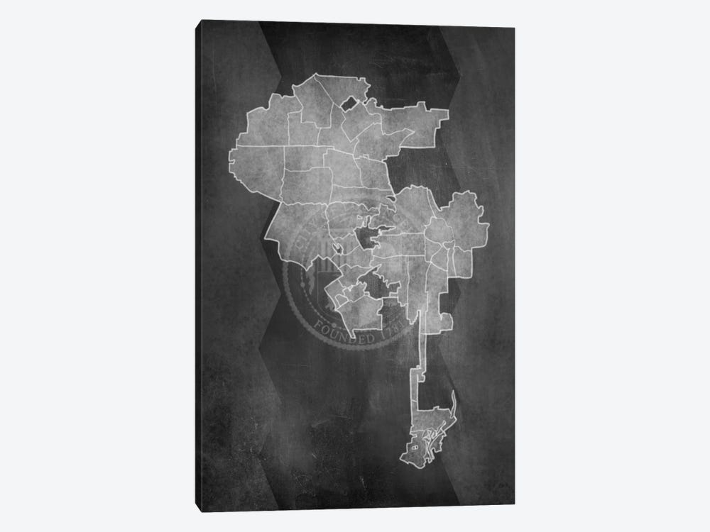 Los Angeles Chalk Map by 5by5collective 1-piece Canvas Print