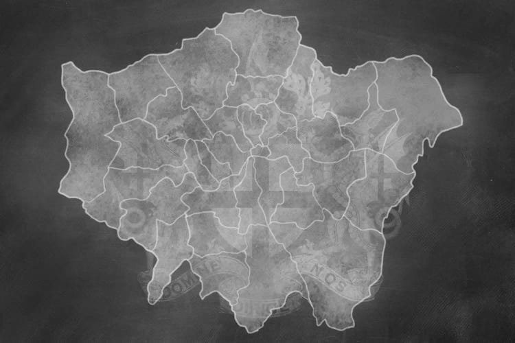 London Chalk Map by 5by5collective wall art