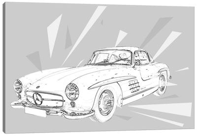 Vintage Gullwings 2 Canvas Art Print - Cars By Brand