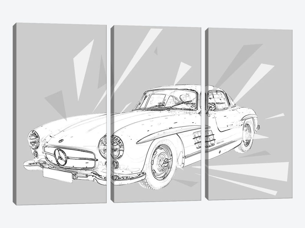 Vintage Gullwings 2 by 5by5collective 3-piece Canvas Art Print