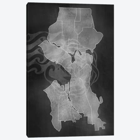 Seattle Chalk Map Canvas Print #ICA98} by 5by5collective Canvas Art