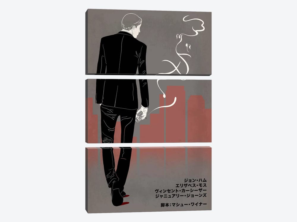 Ad Men Japanese Minimalist Poster 3-piece Canvas Art