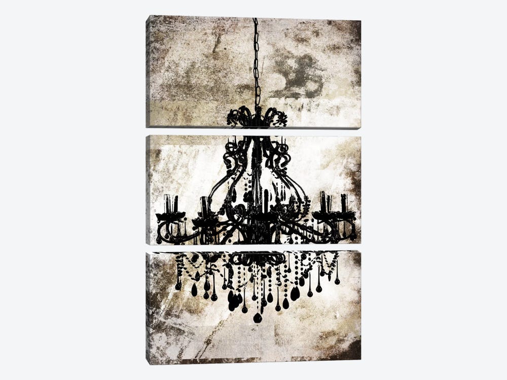 Black Chandelier by 5by5collective 3-piece Canvas Art
