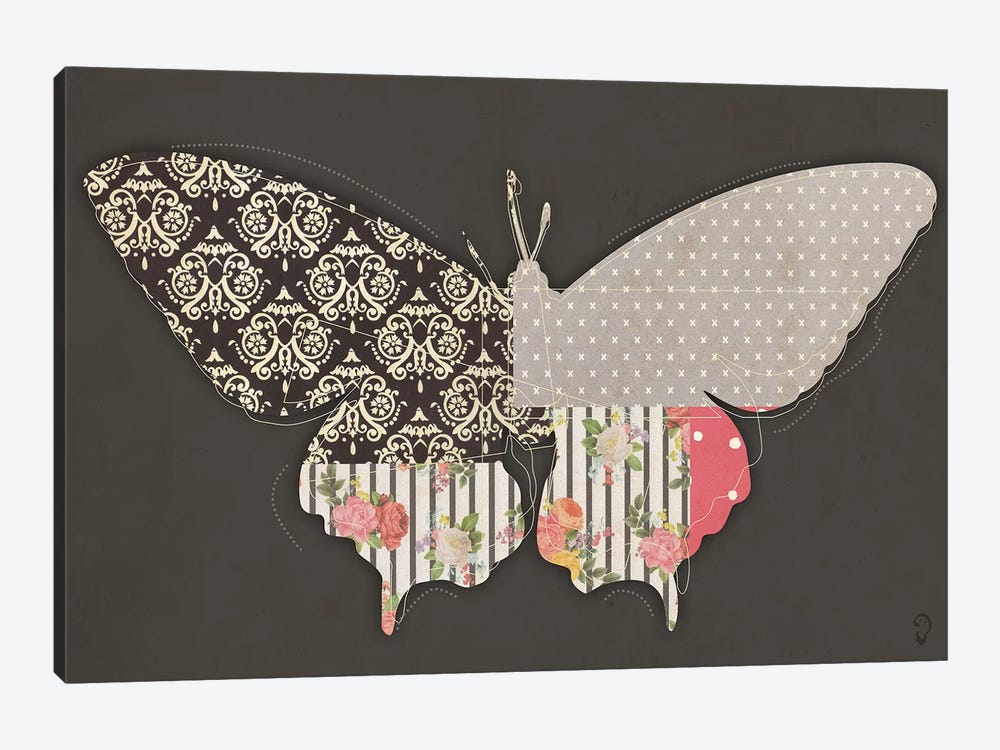Papillon On Noir by imnotacrook 1-piece Canvas Wall Art