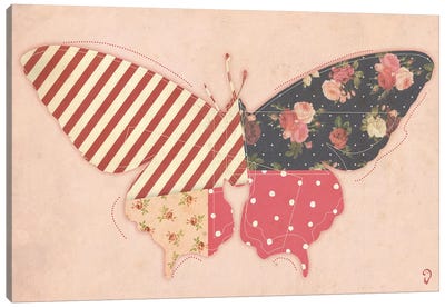 Papillon On Rose Canvas Art Print - imnotacrook