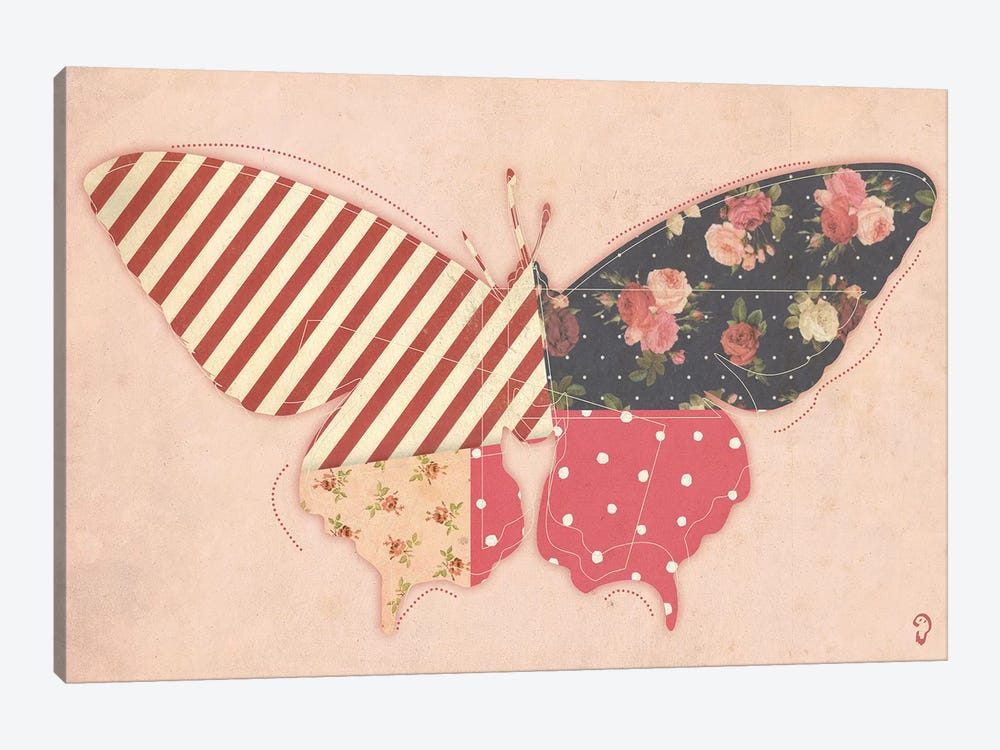 Papillon On Rose 1-piece Art Print