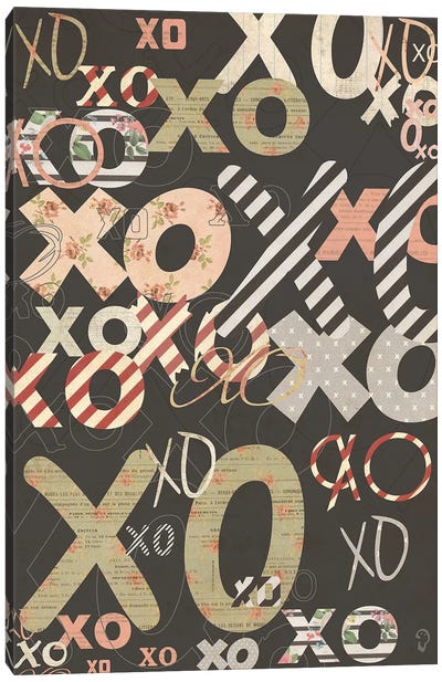 XO On Noir Canvas Art Print - imnotacrook