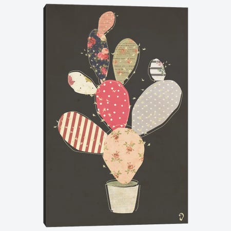 Cactus On Noir Canvas Print #ICR5} by imnotacrook Canvas Wall Art