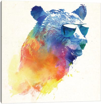 Sunny Bear Canvas Art Print - Bear Art