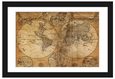 Vintage Map Paper Art Print - Maps