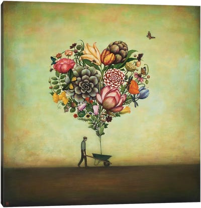 Big Heart Botany Canvas Art Print - Flower Art