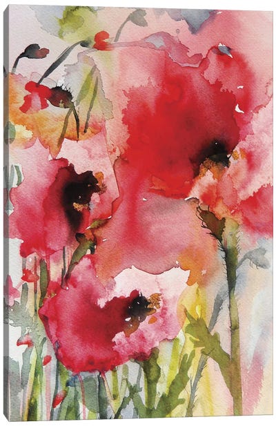 Summer Poppies Canvas Art Print - Poppy Art