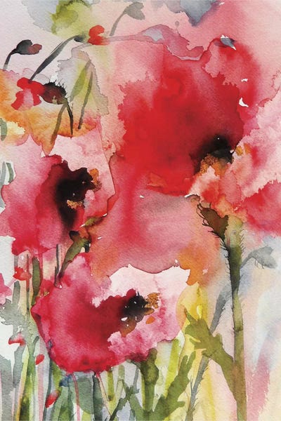 Watercolor Flowers: Summer Poppies by Karin Johannesson