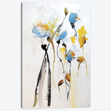Blue Flowers II Canvas Print #ICS276} by Karin Johannesson Canvas Wall Art