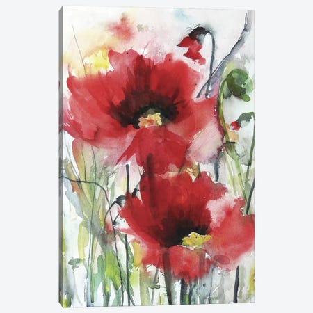 Red Poppies Canvas Print #ICS277} by Karin Johannesson Canvas Wall Art