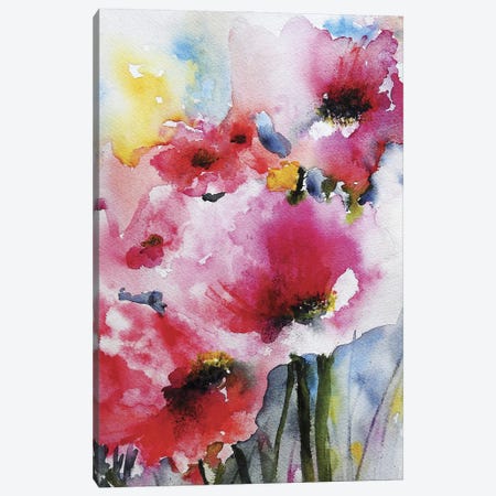 Summer Poppies II Canvas Print #ICS278} by Karin Johannesson Canvas Print