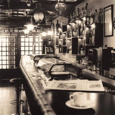 Caffè, Pamplona by Alan Blaustein framed wall art