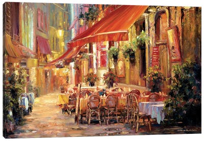 Café in Light Canvas Art Print - Cityscape Art