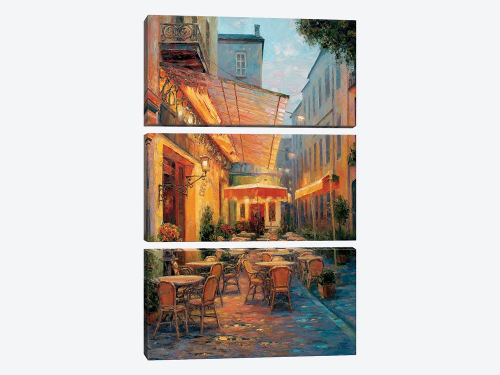 Café Van Gogh 2008, Arles France 3-piece Canvas Print