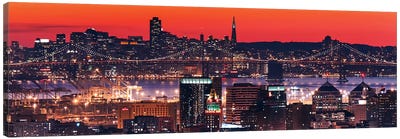Oakland SF Twilight Canvas Art Print - Cityscape Art