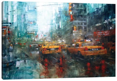 Times Square Reflections Canvas Art Print - New York City Art