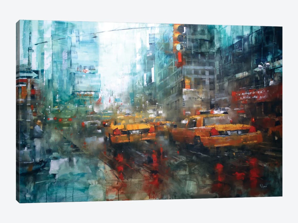Times Square Reflections by Mark Lague 1-piece Canvas Art