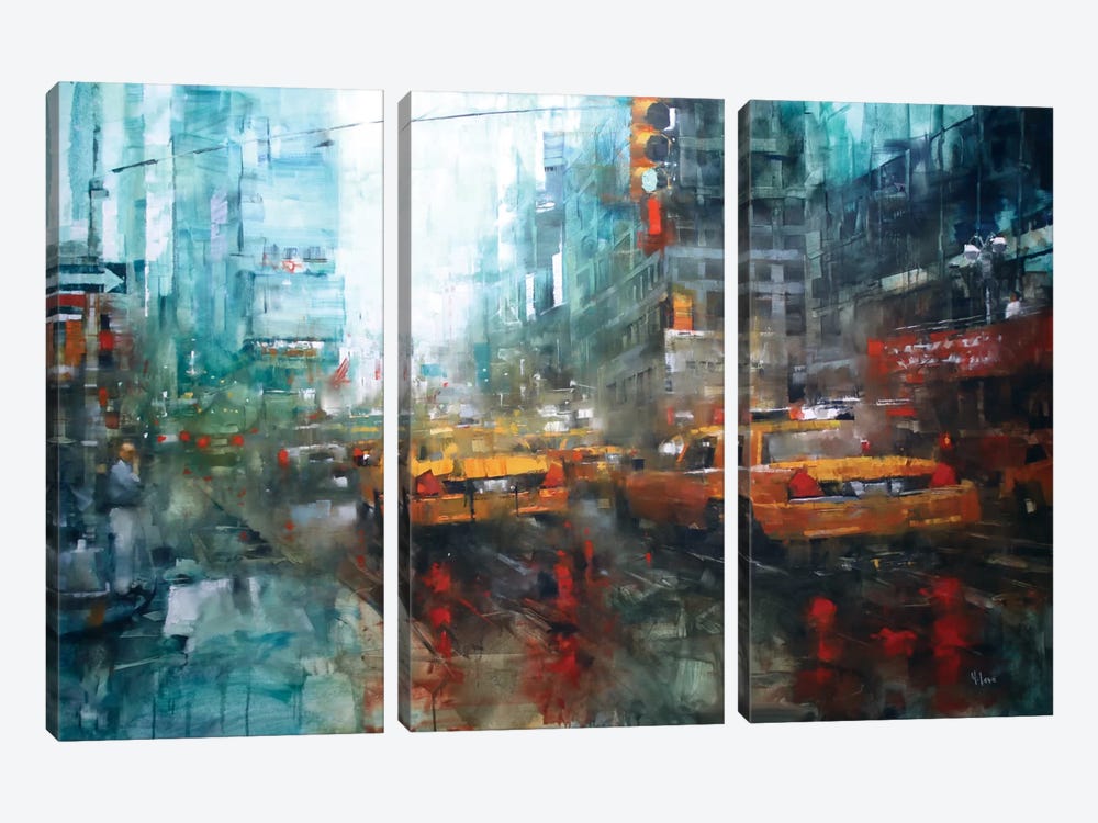 Times Square Reflections by Mark Lague 3-piece Canvas Wall Art