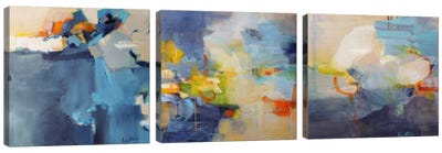 Dizzy, Restless Clouds Triptych Canvas Art Print
