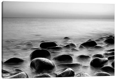 Rocks in Mist 3 Canvas Art Print - Black & White Scenic
