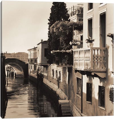 Ponti di Venezia No. 5 Canvas Art Print - Sepia Photography