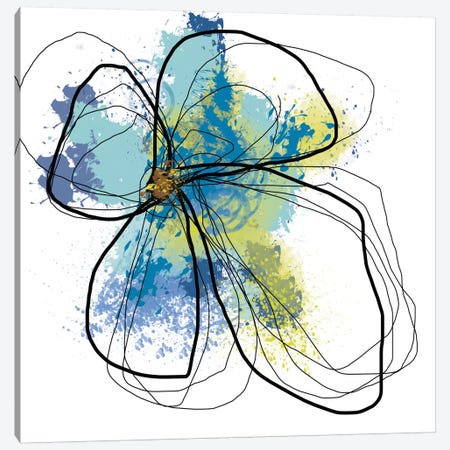 Azure Petals I Canvas Print #ICS497} by Jan Weiss Canvas Art