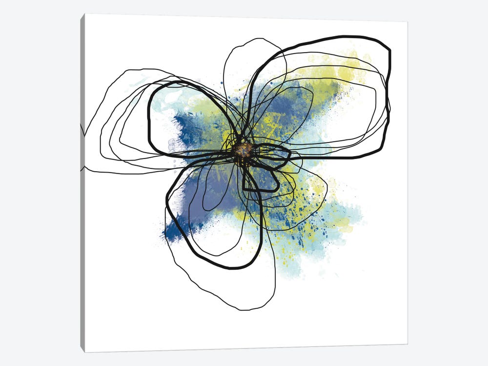 Azure Petals II by Jan Weiss 1-piece Canvas Art