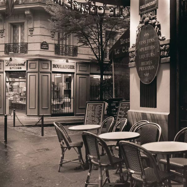 Alan Blaustein: Café, Montmartre by Alan Blaustein