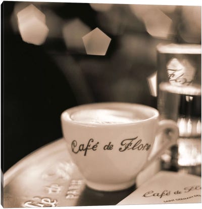 Café, St. Germain des Pres Canvas Art Print - Coffee Shop & Cafe