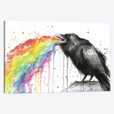 Raven Tastes The Rainbow Canvas Print #ICS554} by Olga Shvartsur Canvas Art Print