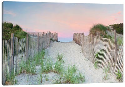 Crescent Beach Path Canvas Art Print - Pastels