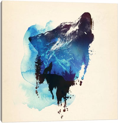 Alone As A Wolf Canvas Art Print - Bestiary