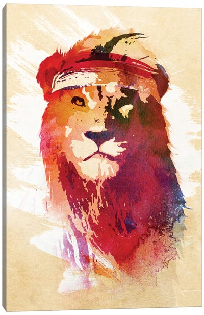 Gym Lion Canvas Art Print - Robert Farkas